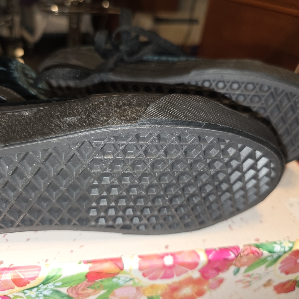 Dark Green Velvet Sneakers - Picture 7 of 11